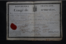 An 11 Congé Du 110 1/2 Brigade Capitaine BEAURAIN Autographes Général De La Révolution Lot 3 - Historical Documents