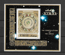 Ajman 1971 Personalities And Their Zodiac Signs MS MNH - Ajman