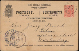 Finland Brahestad Raahe 10P Postal Stationery Card Mailed To Germany 1890. Russia Empire - Briefe U. Dokumente