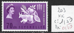 SEYCHELLES 203 ** Côte 1.50 € - Seychellen (...-1976)