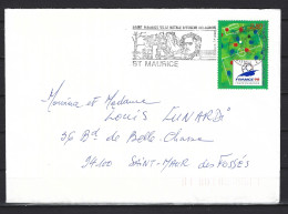FRANCE 1995. Y&T N°2985 - "France 98". Coupe Du Monde De Football (I). Sur Lettre - Flamme D'oblitération Du 21-12-1995. - Usados