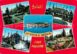 72898438 Isola Bella Lago Maggiore Fliegeraufnahme Park Teilansicht  Lago Maggio - Autres & Non Classés