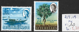SEYCHELLES 218-19 ** Côte 10 € - Seychellen (...-1976)