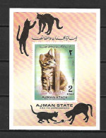 Ajman 1972 Animals - Cats IMPERFORATE MS MNH - Adschman