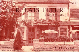 03 - Allier - MOLLES - Le Relais Fleuri - Carte Publicitaire Double  - Sonstige & Ohne Zuordnung