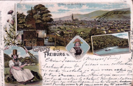 Deutschland - Bade Wurtemberg - Grusse Aus FREIBURG Im BREISGAU - Litho 1901 - Freiburg I. Br.