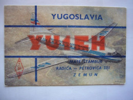 Avion / Airplane / JAT / Convair CV 340 / Carte QSL / Airline Issue - 1946-....: Modern Era