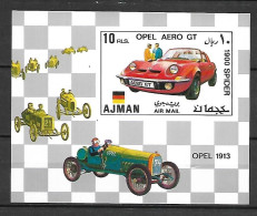 Ajman 1971 Old Racing Cars IMPERFORATE MS MNH - Autos