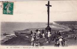 76 - Seine Maritime - LE TREPORT - Panorama Pris De La Falaise - Calvaire - Balade A Dos D Ane - Le Treport