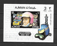 Ajman 1971 Race Car Drivers - Ignazio Giunti IMPERFORATE MS MNH - Coches
