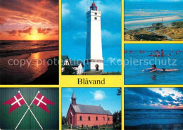 72898006 Blavand Abendstimmung Leuchtturm Strand Badespass Kirche Blavand - Danemark