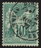 N°76, Sage 10c Vert, Type II (N Sous U), Oblitéré - TB D'ASPECT - 1876-1898 Sage (Type II)