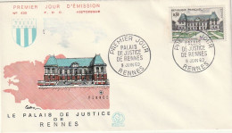 ///   FRANCE ///    PREMIER JOUR ---  FDC  --- Le Palais De Justice De Rennes - 1960-1969