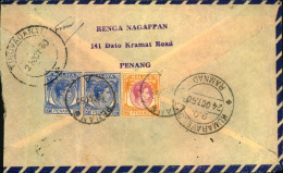 1950, Airmail From PENANG, Registered To USA. - Fédération De Malaya