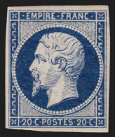 N°14Aa, 20c Bleu-foncé, Neuf * Trace De Charnière - TB D'ASPECT - 1853-1860 Napoléon III.