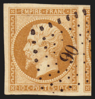 N°13B, 10c Brun, Type II, Oblitéré PC 90 ANNOT - SUPERBE - 1853-1860 Napoléon III