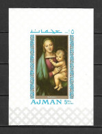 Ajman 1968 Art - Paintings - Madonna IMPERFORATE MS MNH - Andere & Zonder Classificatie