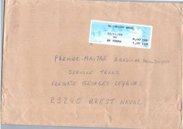 ENVELOPPE AVEC ETIQUETTE LORIENT NAVAL LE 05/11/1999 - Seepost