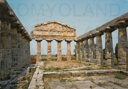 CARTOLINA  C14 PAESTUM,SALERNO,CAMPANIA-TEMPIO DI CERERE-INTERNO-STORIA,CULTURA,MEMORIA,BELLA ITALIA,VIAGGIATA 1971 - Salerno