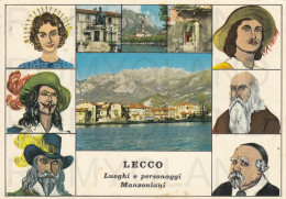 CARTOLINA  C14 LECCO,LOMBARDIA-LUOGHI E PERSONAGGI MANZONIANI-STORIA,CULTURA,MEMORIA,BELLA ITALIA,VIAGGIATA 1968 - Lecco