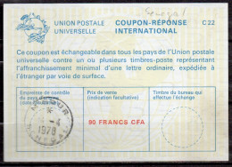 SENEGAL La23A  90 FRANCS CFA International Reply Coupon Reponse Antwortschein Cupon Respuesta IRC IAS O M'BOUR 14.04.78 - Sénégal (1960-...)