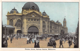 CPA AUSTRALIE / FLINDERS STREET / RAILWAY STATION / MELBOURNE - Autres & Non Classés