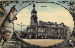 CPA AUSTRALIE / SCENES IN SYDNEY / TOWN HALL / KANGOUROU - Altri & Non Classificati