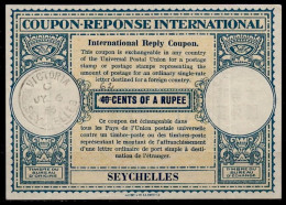 SEYCHELLES  Lo15A  62 / 40 CENTS OF A RUPEE  International Reply Coupon Reponse Antwortschein IRC IAS  VICTORIA 06.07.66 - Seychellen (1976-...)