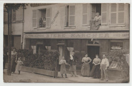 CARTE PHOTO  - CAFE - VINS ET LIQUEURS - BIERE KARCHER - SCENE DE TERRASSE TRES ANIMEE - TABAC -z  2 SCANS Z- - Cafes