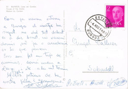 55078. Postal  BURGOS 1974. Fechador ESTACION Ferrocarril- Vista Casa Del Cordon De Burgos - Lettres & Documents