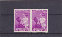 1937-COB 447-V2 10c Wit Uurwerk Op Pols-Montre Blanche - In Paar-en Pair MNH - 1931-1960