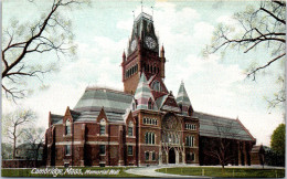 ETATS UNIS - Cambridge, Mass, Memorial Hall  - Autres & Non Classés