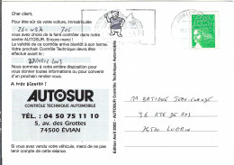 FRANCE Ca.1998: CP Ill. De Thonon (Hte Savoie) Pour Lugrin - Lettres & Documents