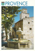 *CPM - 83 - OLLIOULES - Fontaine - Eglise - Blason Provence - Ollioules