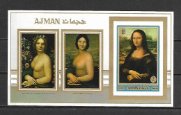 Ajman 1970 Art - Paintings IMPERFORATE MS MNH - Other & Unclassified