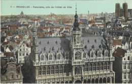 BRUXELLES : Panorama, Pris De L'Hôtel De Ville. Carte Très Bon état. - Bruxelles-ville