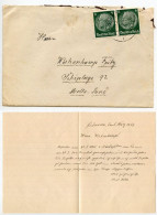 Germany 1939 Cover & Letter; Schweinfurt To Schiplage; 6pf. Hindenburg, Pair - Lettres & Documents