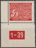 041/ Pof. DL 1, Corner Stamp, Perforation Border, Plate Number 1-39 - Nuovi