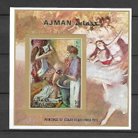 Ajman 1971 Art - Paintings - Edgar Degas IMPERFORATE MS MNH - Adschman