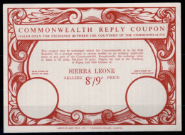 SIERRA LEONE Co17  8c / 9d  Commonwealth Reply Coupon Reponse Antwortschein IRC IAS  Mint ** - Sierra Leona (1961-...)