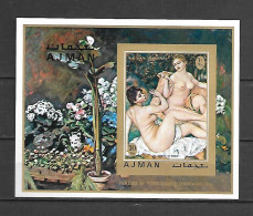 Ajman 1971 Art - Paintings - Nude - Auguste Renoir IMPERFORATE MS MNH - Sonstige & Ohne Zuordnung