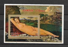 Ajman 1971 Art - Paintings Of Venus By Various Artists IMPERFORATE MS MNH - Ajman