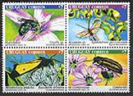 URUGUAY 1999 - Insectes Sur Fleurs - Insects - Se Tenant - Sonstige & Ohne Zuordnung