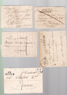 5 Lettres  Dite Précurseurs  Sur  Lettre   Ou Enveloppe 4  Marques  Postales Différentes 1816 - 1828 - 1829 -1827 - 1820 - 1801-1848: Precursores XIX