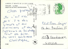 FRANCE Ca.1984: CP Ill. De La Seyne-s-Mer (Var) à Vandoeuvres (Suisse) - Storia Postale