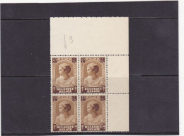 1937-COB 459-V2  Schaduw In De Hals-Ombre Dans Le Cou-bl4x -MNH - 1931-1960