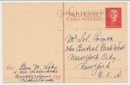Briefkaart G. 306 Amsterdam - New York USA 1952 - Entiers Postaux