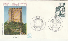 ///   FRANCE ///    PREMIER JOUR ---  FDC  ---  Château De Crest - 1970-1979