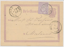 Briefkaart G. 12 / Bijfrankering Breda - Belgie 1877 - Entiers Postaux