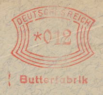Meter Cover Deutsches Reich / Germany 1932 Butter - Margarine - Alimentation